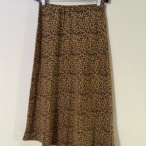 Leopard Print Midi Skirt